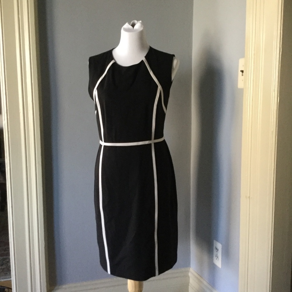 Flattering Calvin Klein color block dress